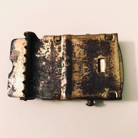 Vintage Lot of 2 US Brass Web Belt Buckle Made  in USA RAU - Picture 6 of 14